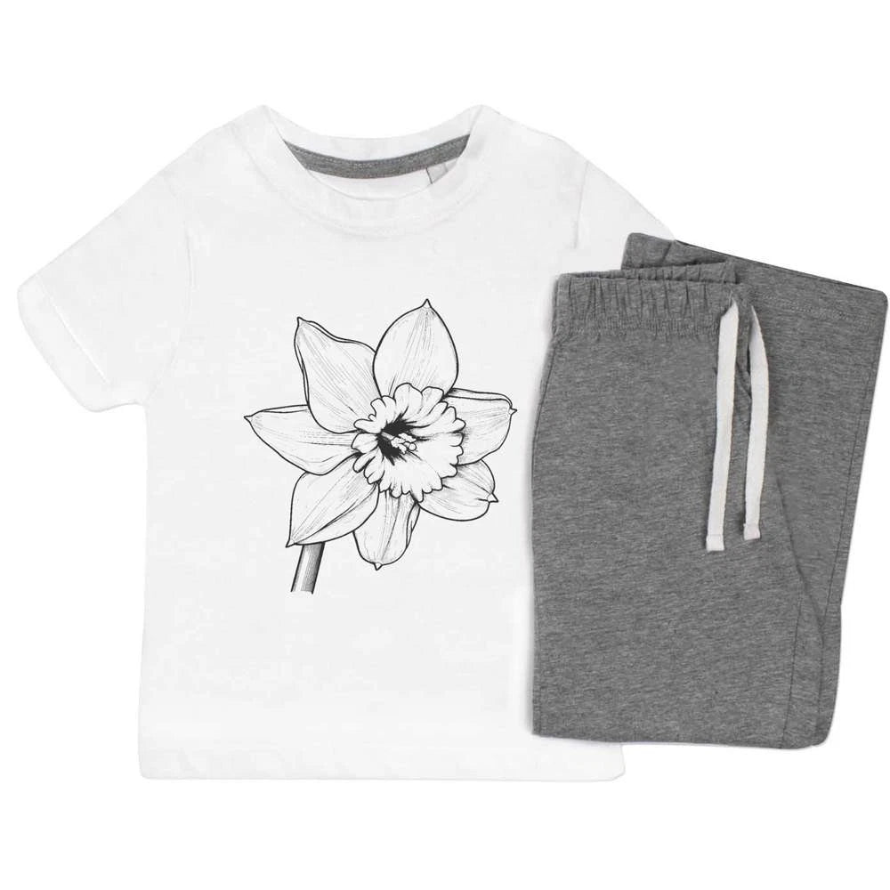 'Welsh Daffodil' Kids Nightwear / Pyjama Set (KP048930)