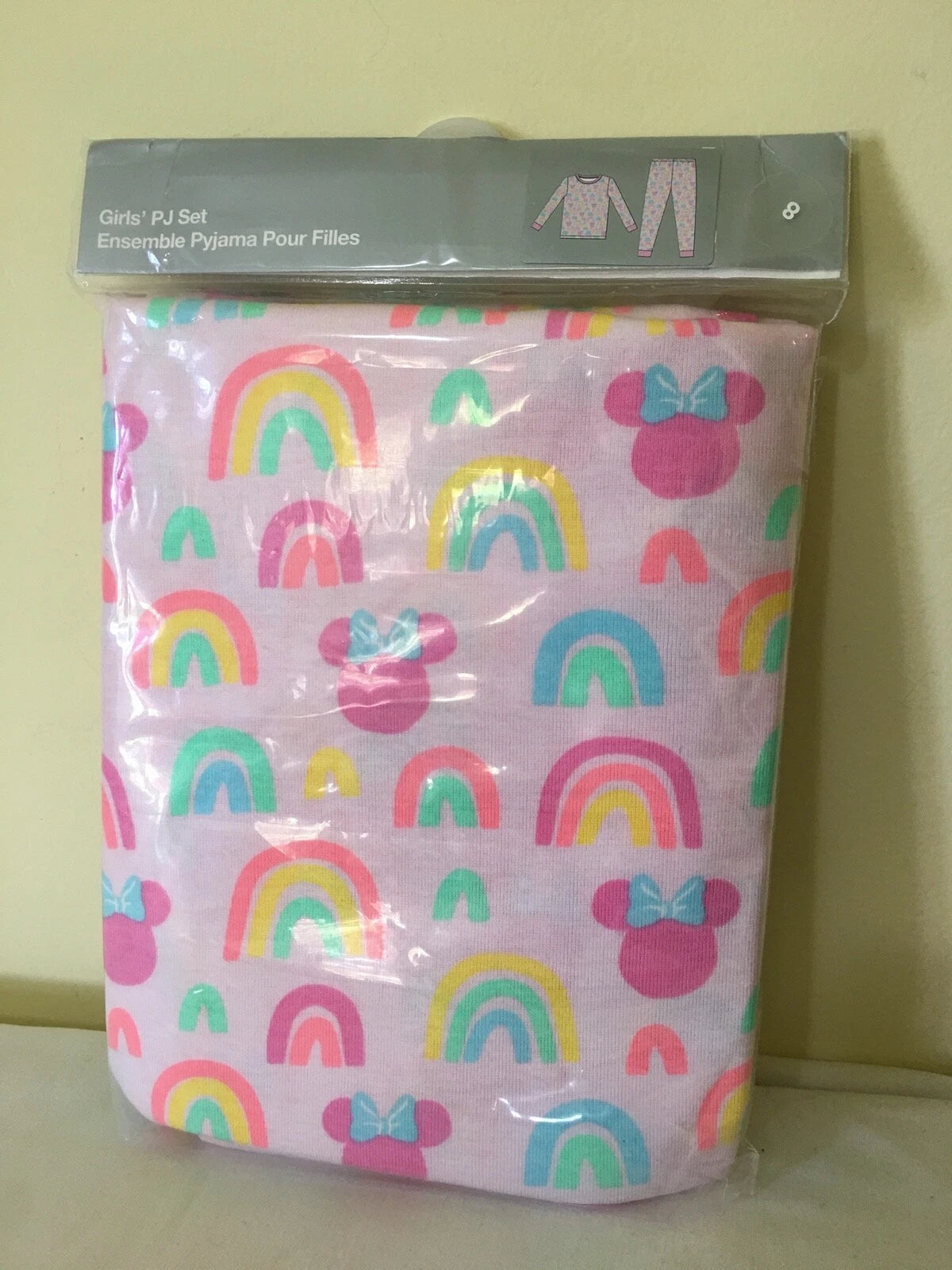 NWT Disney Store Minnie Mouse Rainbow Pajama Set Pals 2 pcs Pjs Girls