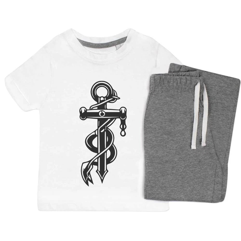 'Sailor's Anchor Cross' Kids Nightwear / Pyjama Set (KP047735)
