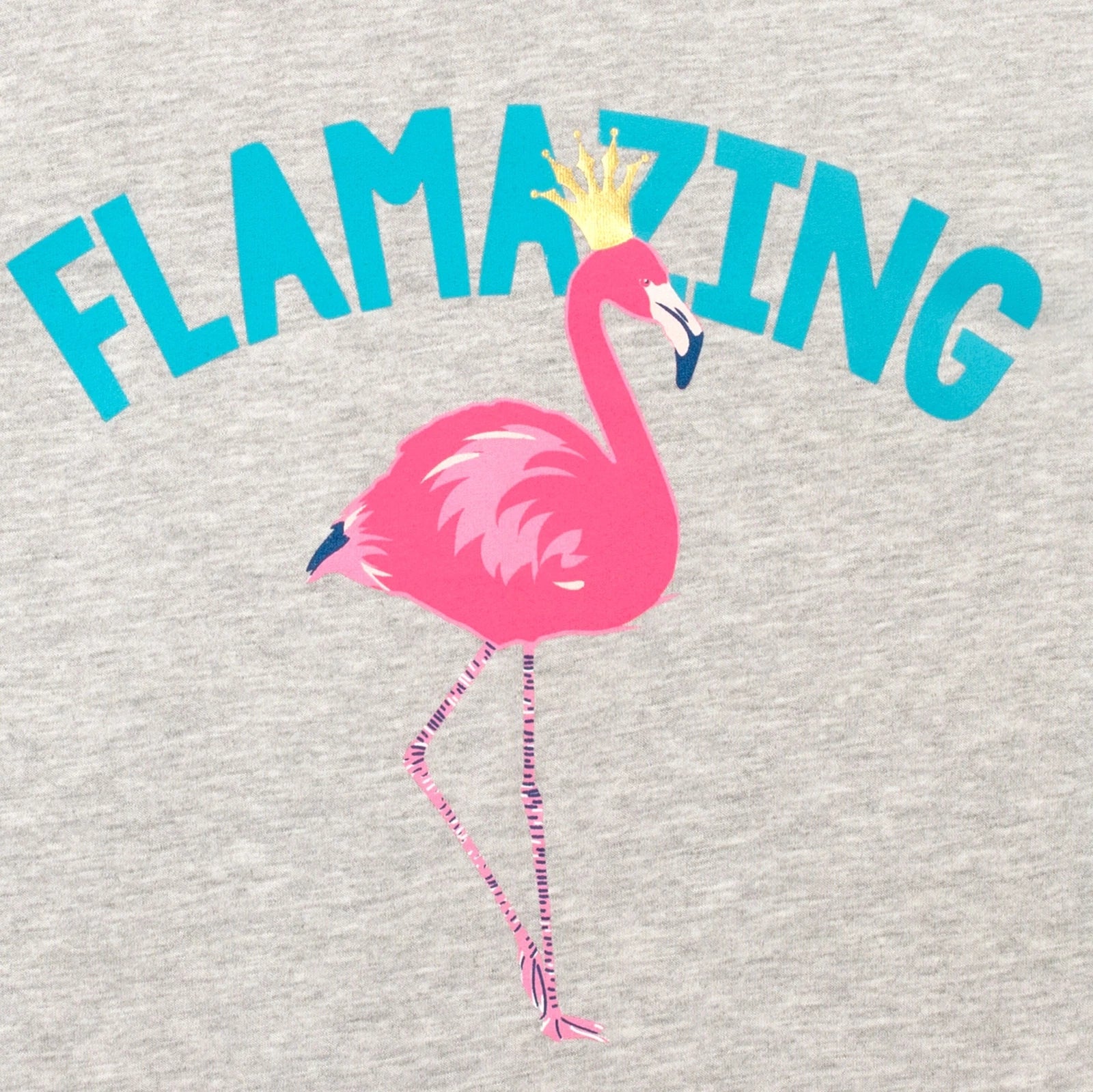 Flamingo Pyjamas Kids Girls 6 7 8 9 10 11 12 13 Years PJ Set Grey Pink T-Shirt