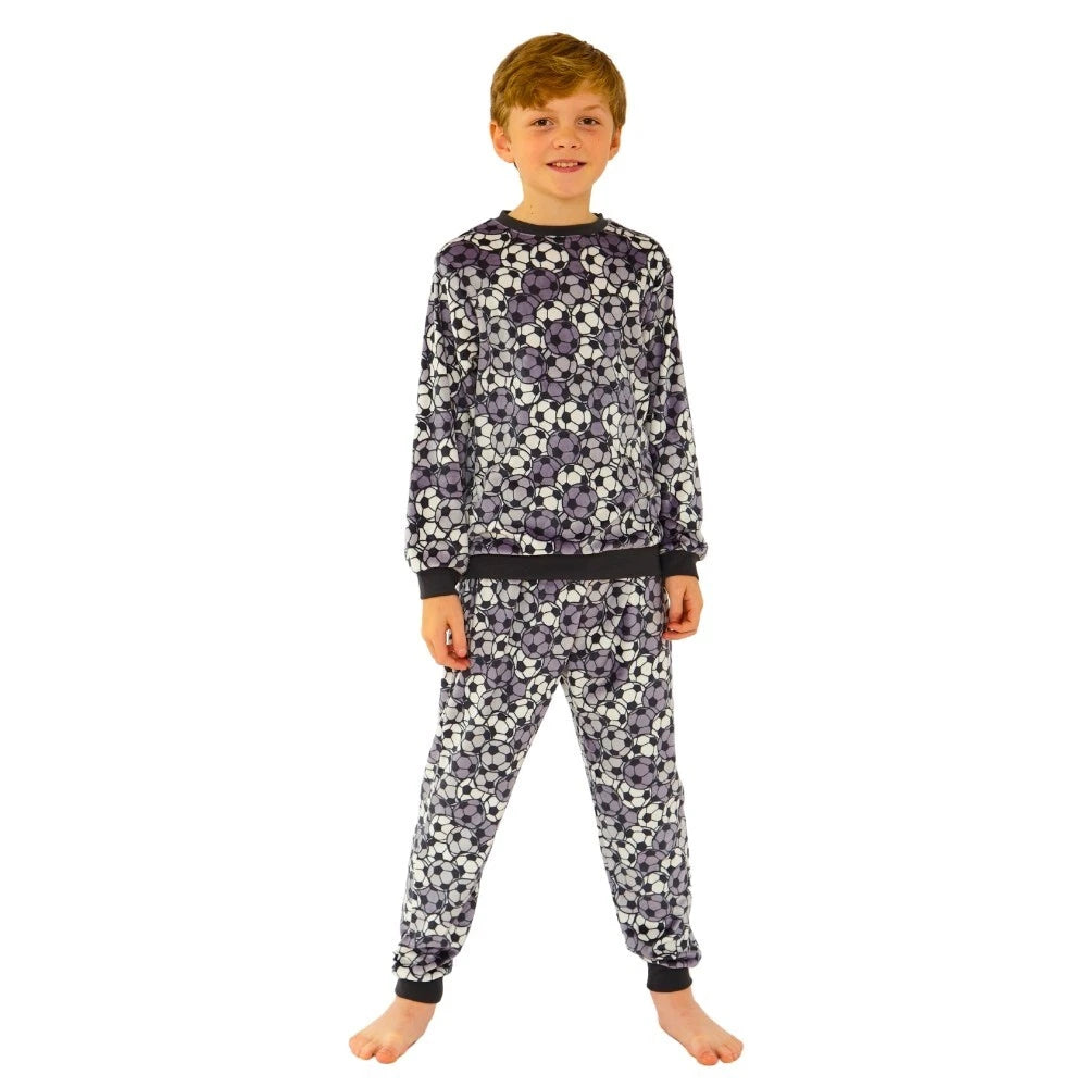 Boys Pyjama PJ Nightwear Sets 2 Piece Check Bottom Loungewear Short Long Bedlam