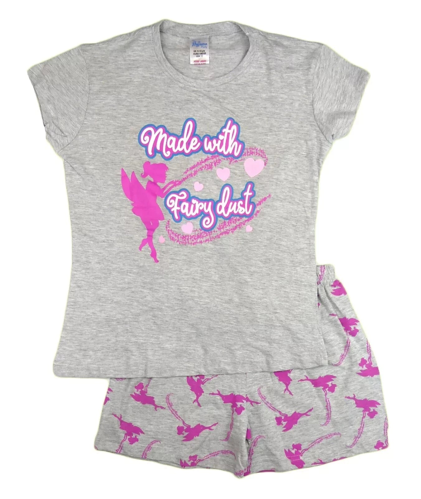 Girls Pyjamas  Short 'Fairy Dust' 5-13 Years 100% Cotton Reduced to clear