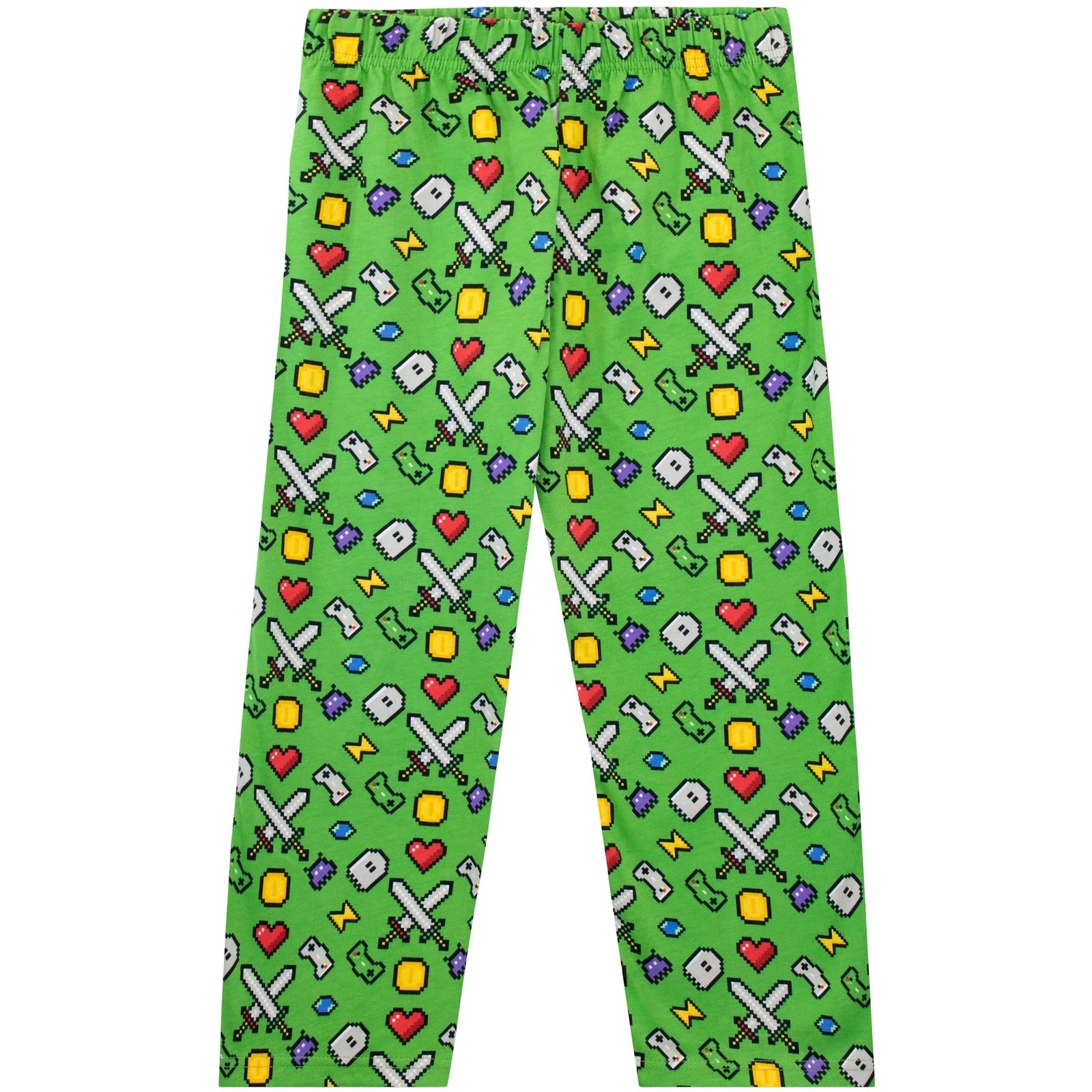 Glow In The Dark Pyjamas Kids Boys 6 7 8 9 10 11 12 13 Years PJs Set Black Green