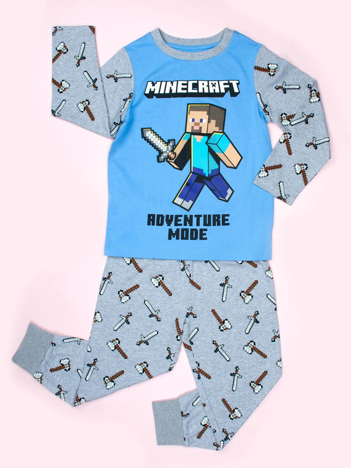 Minecraft Pyjama for Boys Long Sleeve Cotton Winter PJ Set Christmas Gift