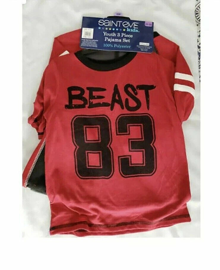 NWT Saint Eve 3-piece Football Pajama set
