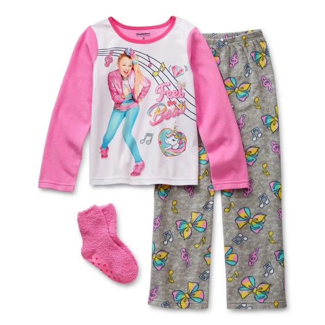 New Girls 3-Piece JoJo Siwa Fleece Pajama Set 6 8 10