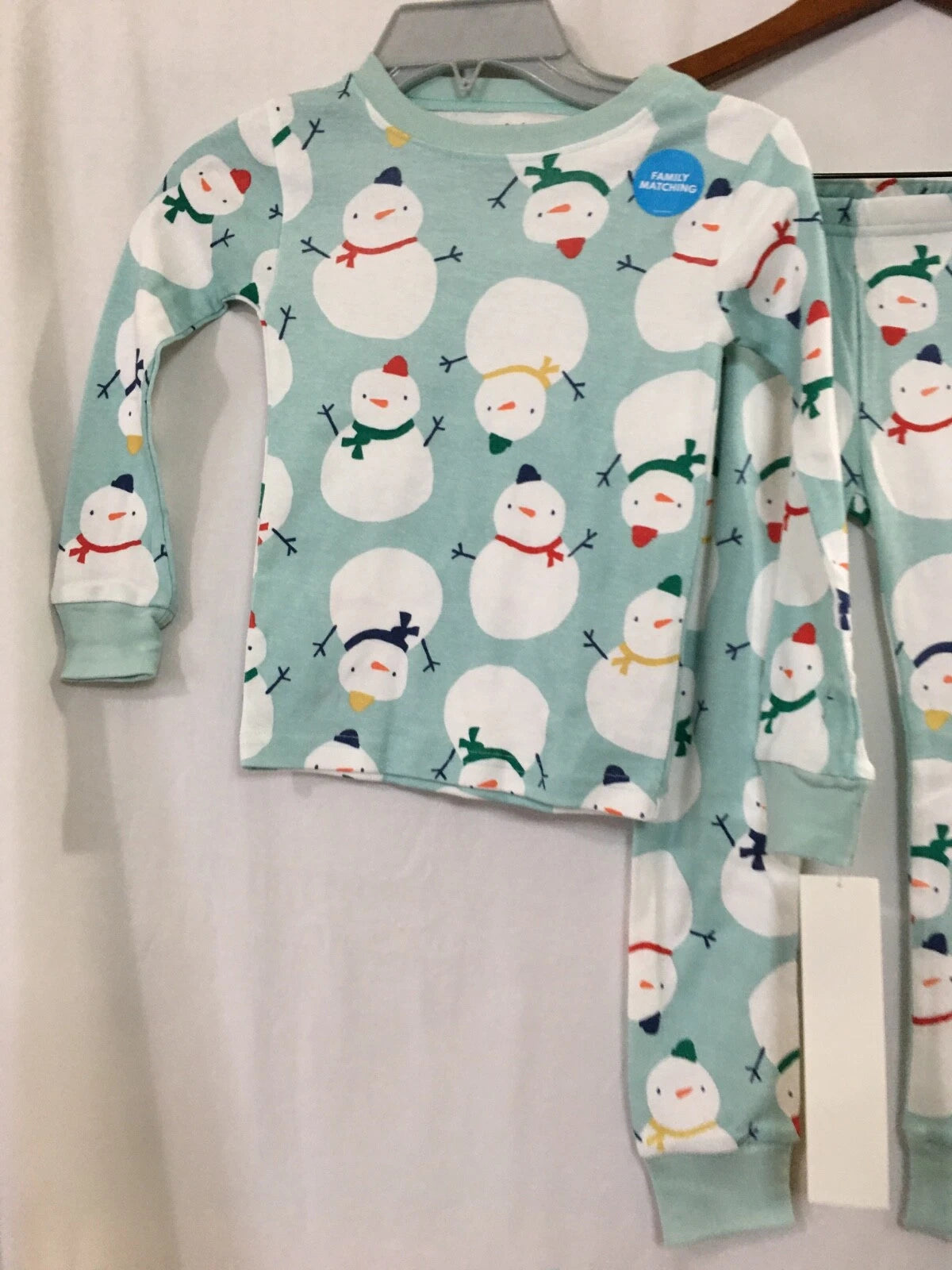 NWT Carter's Blue Snowman Pajamas Set kids Cotton Christmas 5,6,7,8,10,12,14