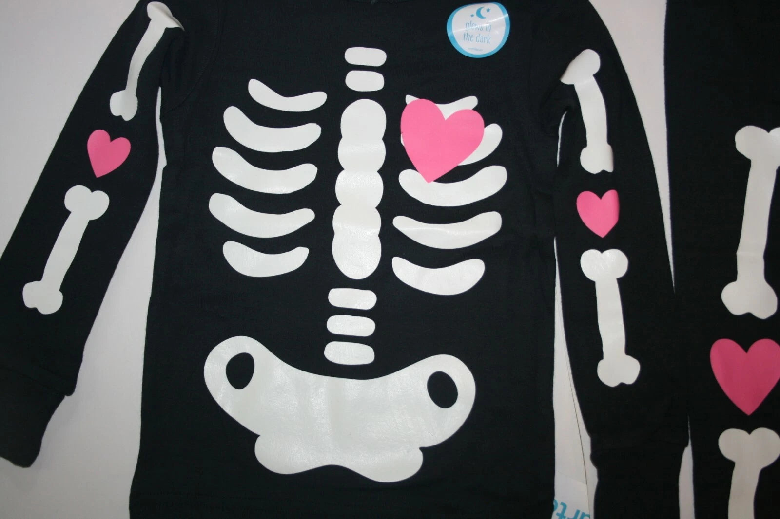 NEW Carter's Girls Halloween Glow in Dark Skeleton PJs 3 4 5 year Pajamas 2 Piec