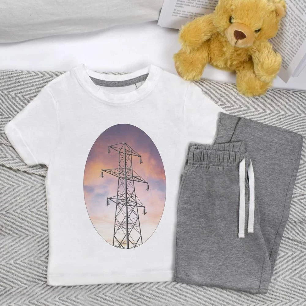 'Electric Pylon' Kids Nightwear / Pyjama Set (KP046516)