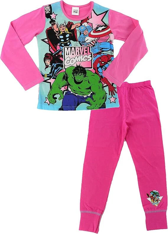 Officially Licensed Marvel Girls PJs Pyjamas - 5-12yrs