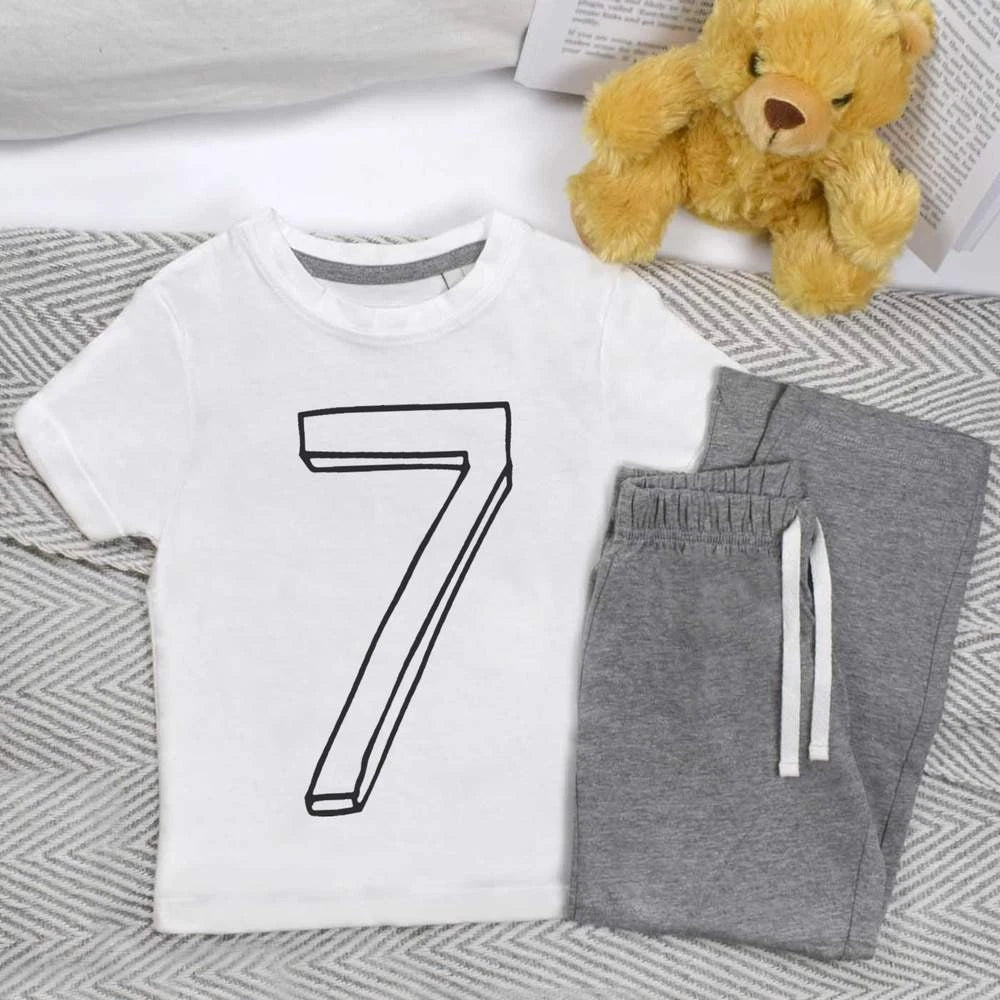 'Number Seven' Kids Nightwear / Pyjama Set (KP016408)