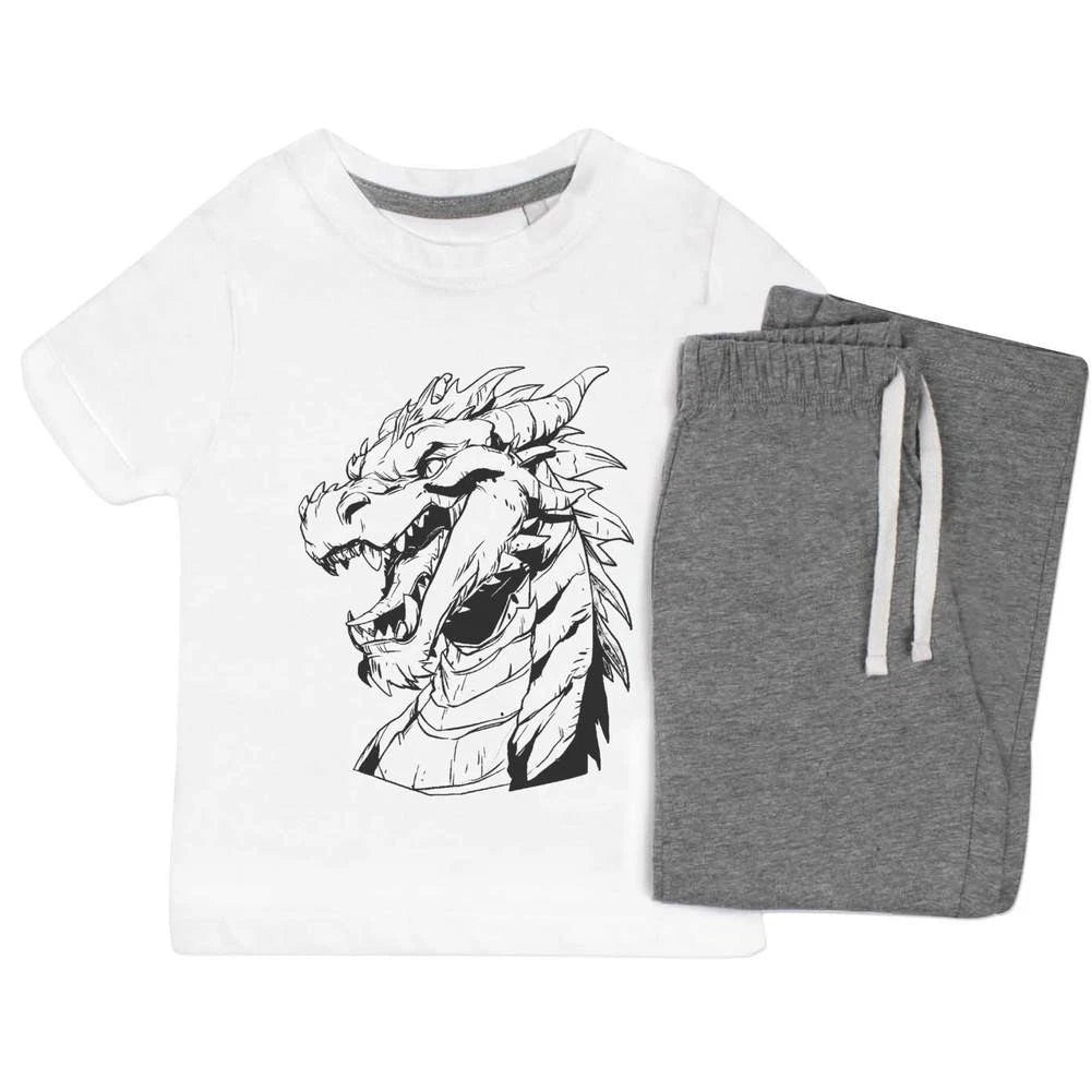 'Dragon Portrait' Kids Nightwear / Pyjama Set (KP053998)