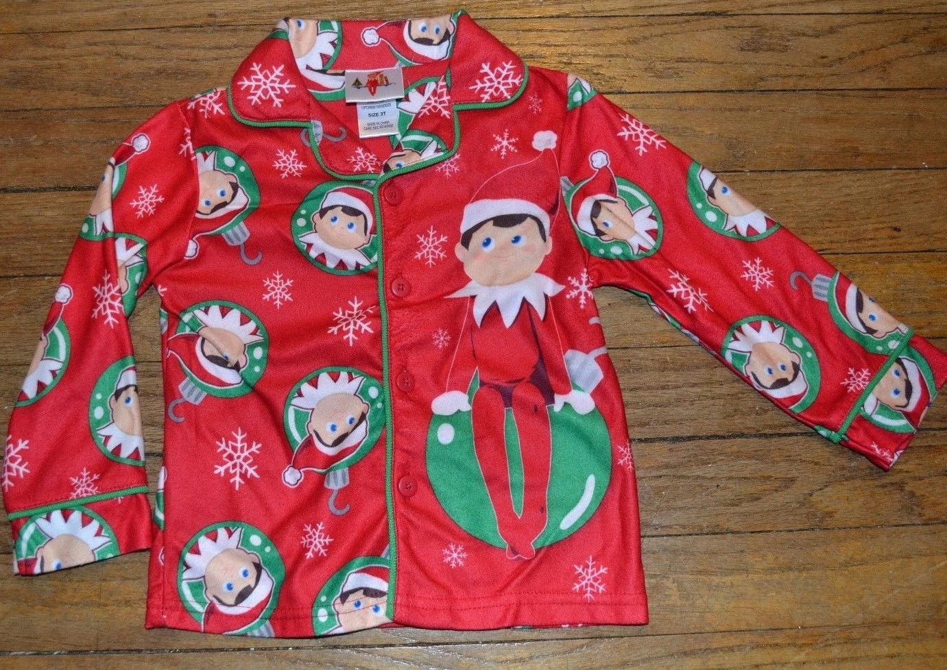 The Elf on The Shelf Christmas Pajama Set Size 3T Flannel Sleepwear PJ Toddler