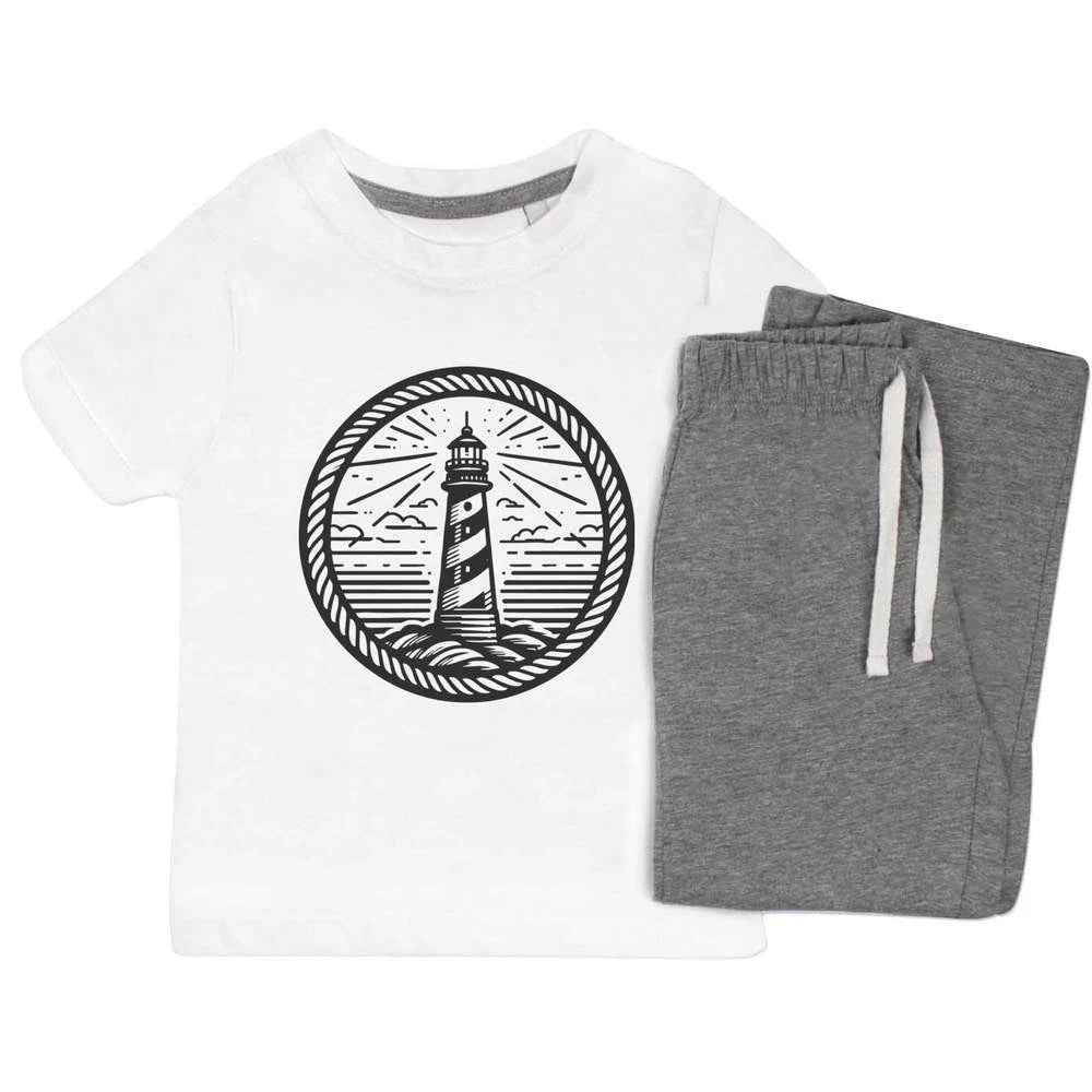 'Lighthouse And Rope' Kids Nightwear / Pyjama Set (KP047595)
