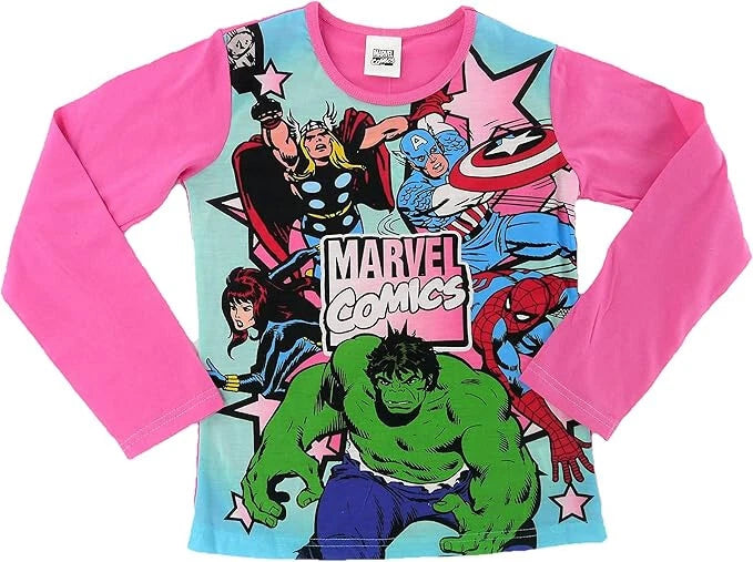 Officially Licensed Marvel Girls PJs Pyjamas - 5-12yrs