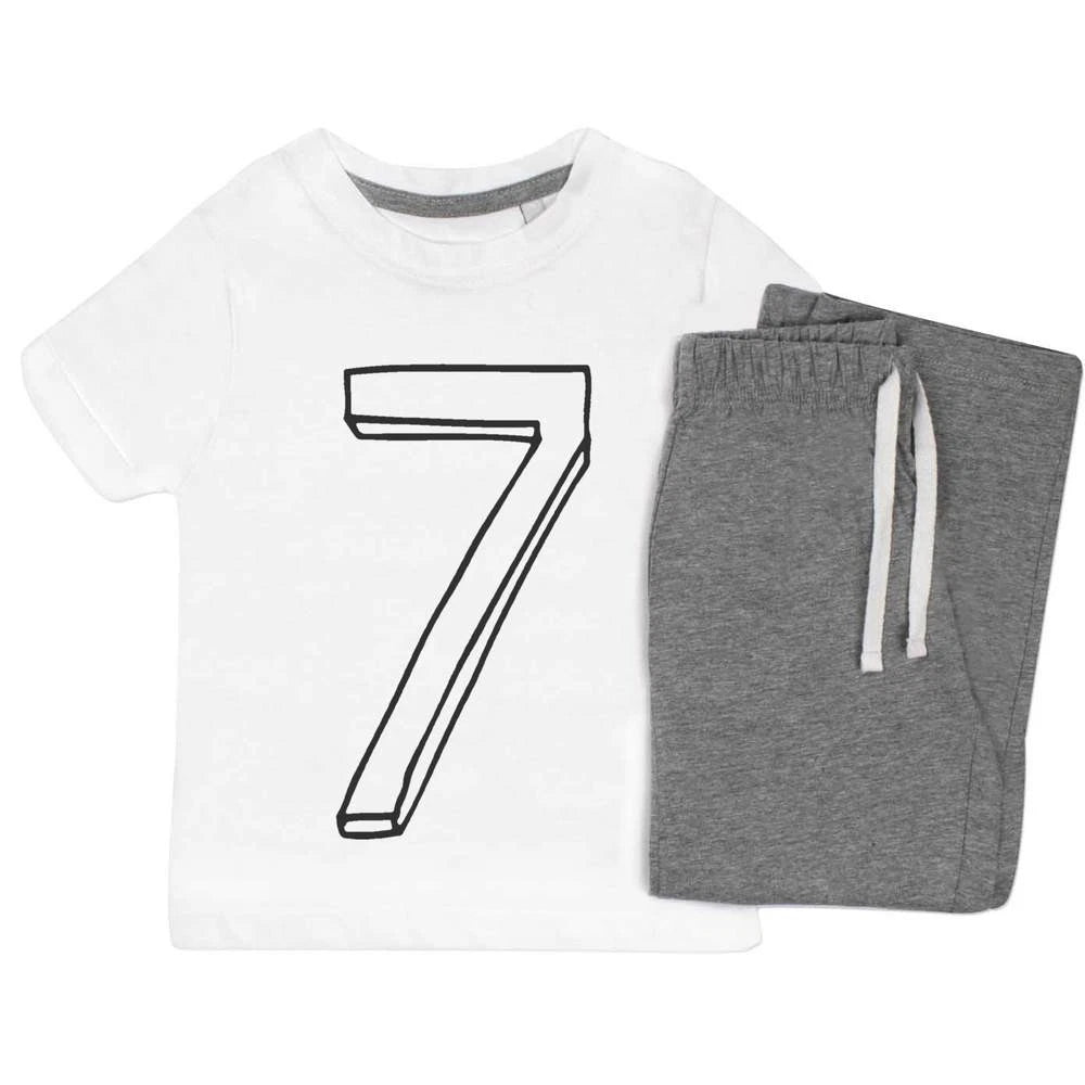 'Number Seven' Kids Nightwear / Pyjama Set (KP016408)