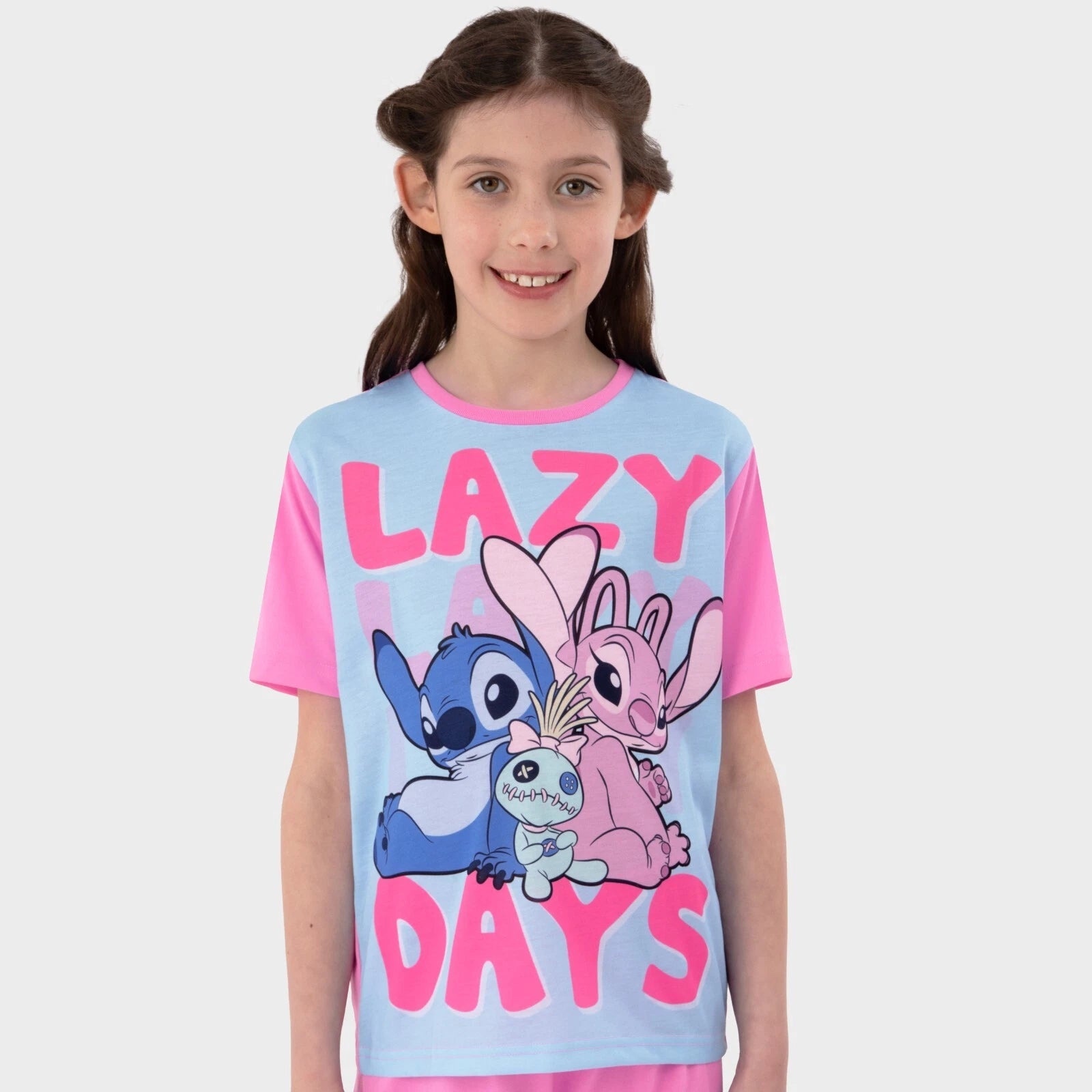 Disney Lilo And Stitch Pyjamas | Girls Stitch And Angel PJs | Lazy Days Pyjamas