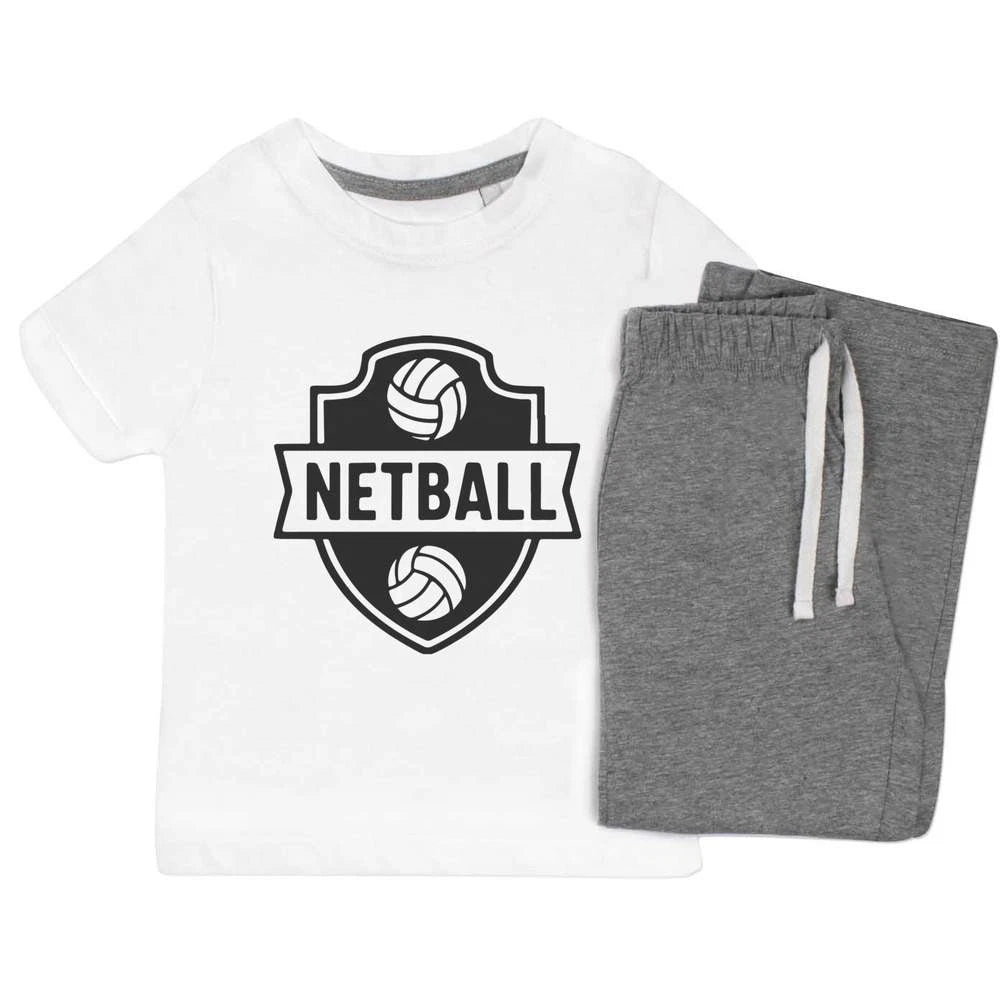 'Netball Emblem' Kids Nightwear / Pyjama Set (KP055327)