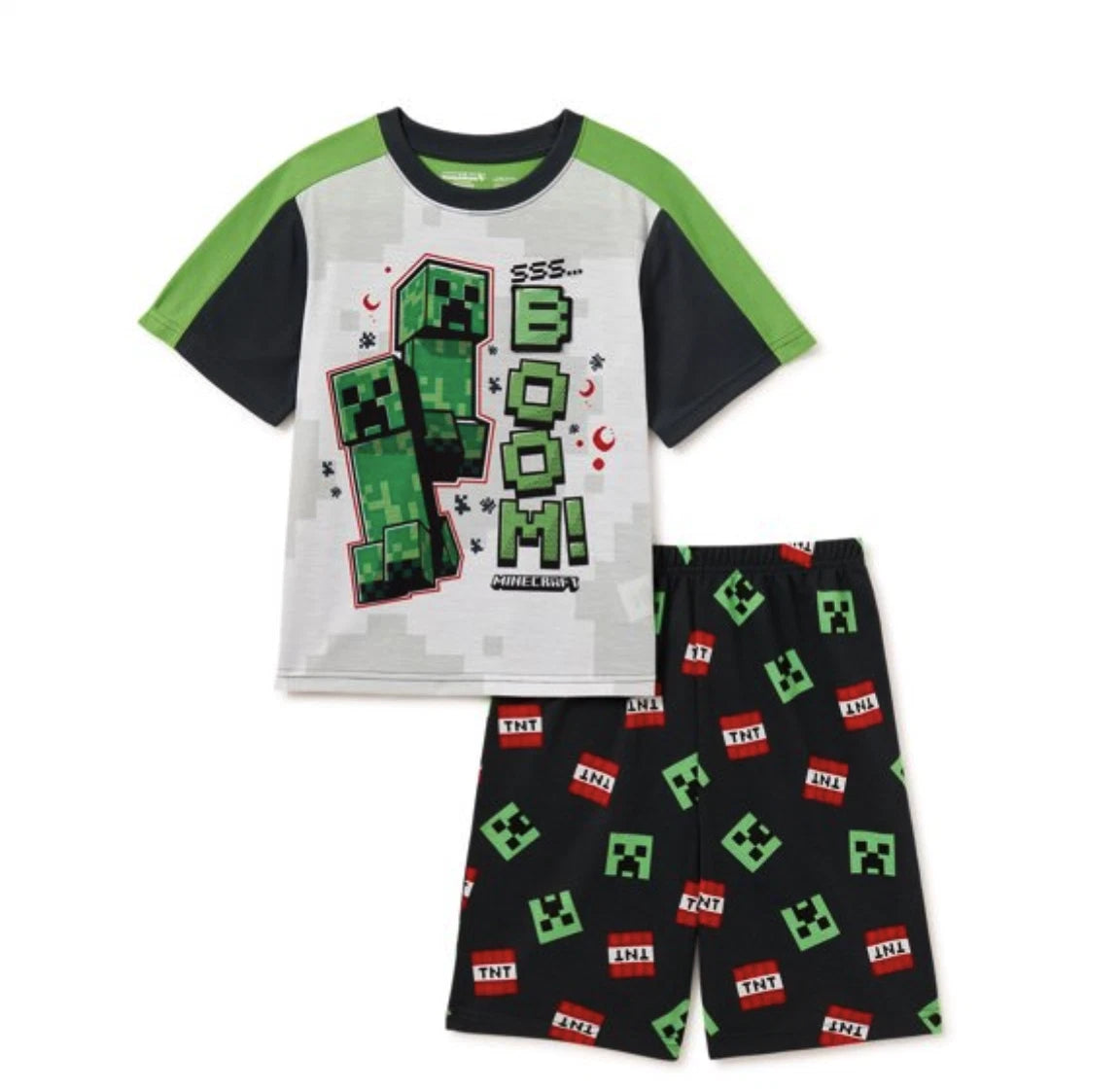 MINECRAFT Boys Pajamas NWT Size 6 or 8 - Flame Resistant Sleepwear