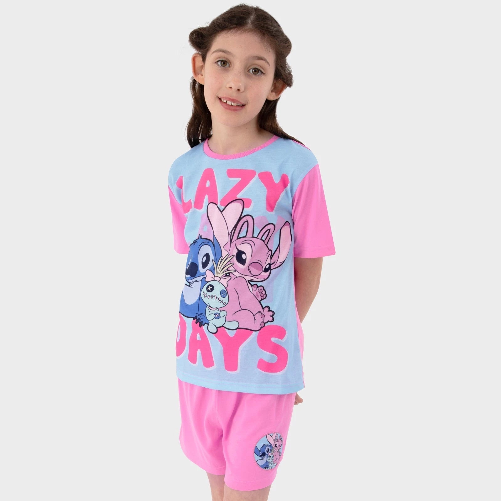Disney Lilo And Stitch Pyjamas | Girls Stitch And Angel PJs | Lazy Days Pyjamas
