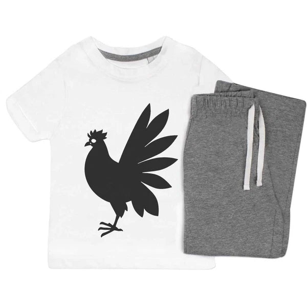 'Cockerel Silhouette' Kids Nightwear / Pyjama Set (KP043866)