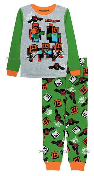 Minecraft Pajamas HALLOWEEN Size 6 8 10 12 Boys 100% Cotton Costume Girl NEW NWT