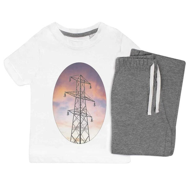 'Electric Pylon' Kids Nightwear / Pyjama Set (KP046516)