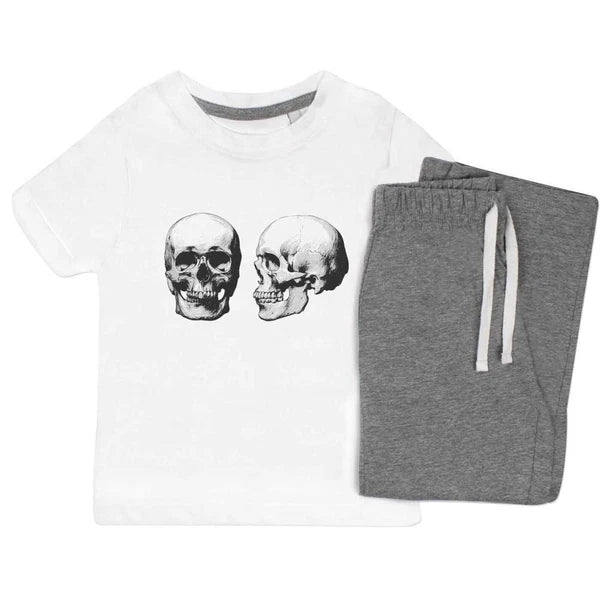 'Two Human Skulls' Kids Nightwear / Pyjama Set (KP053848)