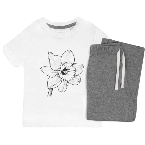 'Welsh Daffodil' Kids Nightwear / Pyjama Set (KP048930)