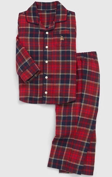 NWT Baby Gap Boys Holiday Xmas Plaid red pajamas button  u pick size