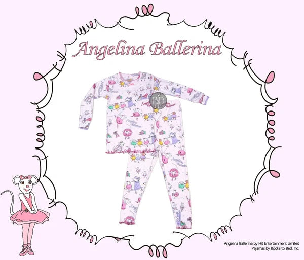 Angelina Ballerina 2-Piece 100% Cotton Pajamas Made in USA