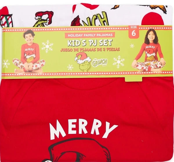 NWOT- Kid’s Unisex Grinch Pajama Set, Size 6