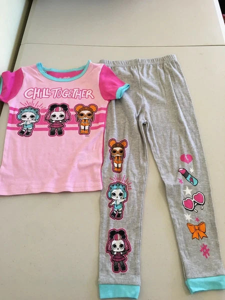 New L.O. L. Surprise! Soft Cotton Pajama Set Short Sleeve Pink Gray