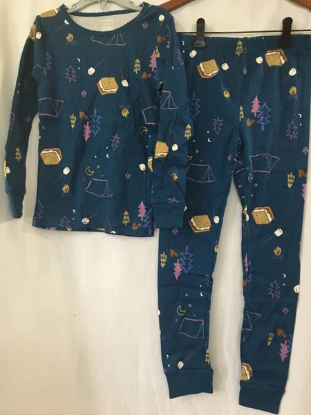 New Carter's Camping S'Mores Moon Stars Girls Pajama Set Snug fit Blue U pick