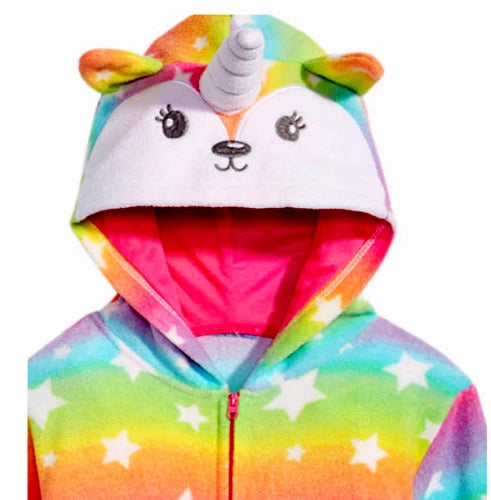 Girl Unicorn Hoodie One Piece Union Suit Pajamas Halloween Costume 8 10 12 14