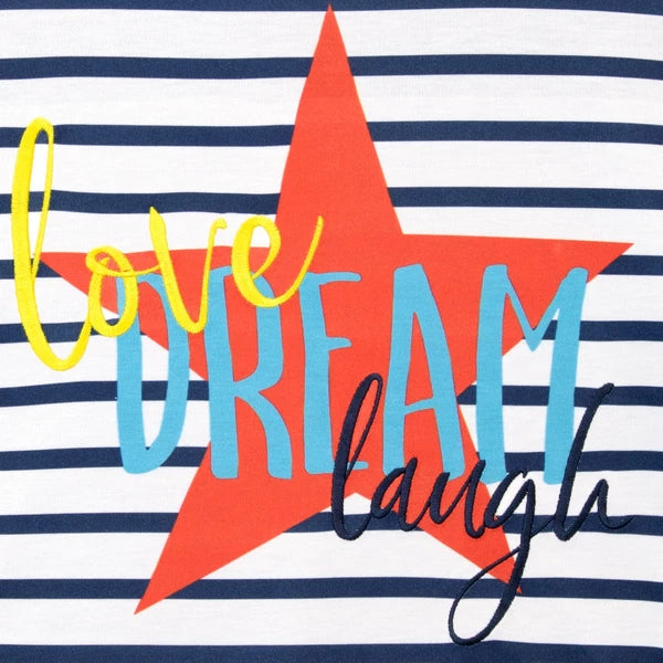 Girls Pyjamas Loungewear Set PJs 6-13 Years Stripes Dots Love, Dream, Laugh Gift