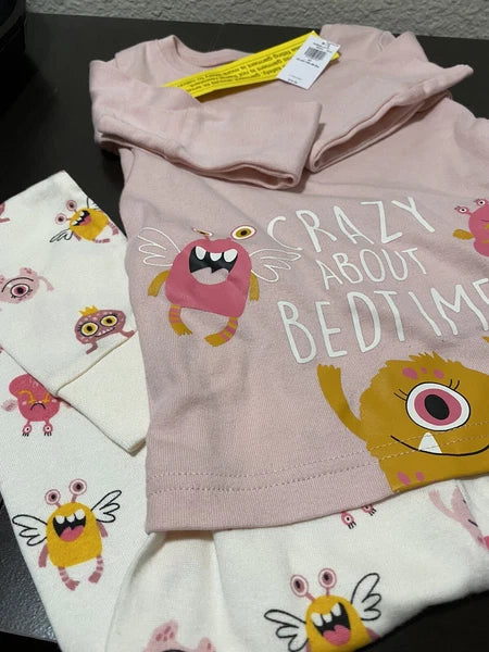 OLD NAVY MONSTERS PRINT TODDLER GIRL PAJAMA SET . NEW WITH TAG.
