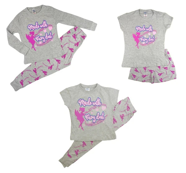 Girls Pyjamas  Short 'Fairy Dust' 5-13 Years 100% Cotton Reduced to clear