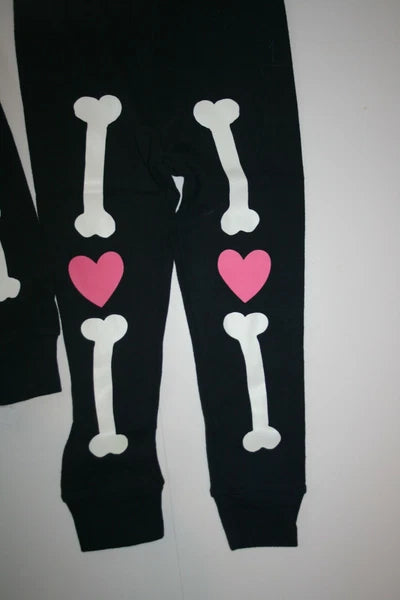 NEW Carter's Girls Halloween Glow in Dark Skeleton PJs 3 4 5 year Pajamas 2 Piec