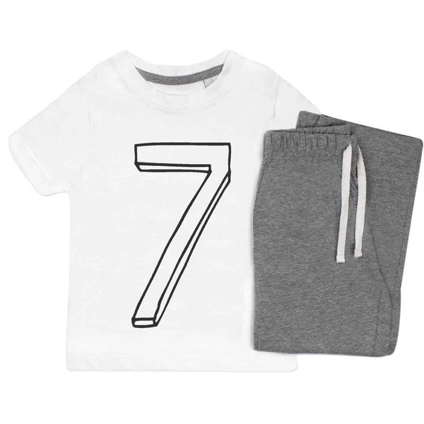'Number Seven' Kids Nightwear / Pyjama Set (KP016408)