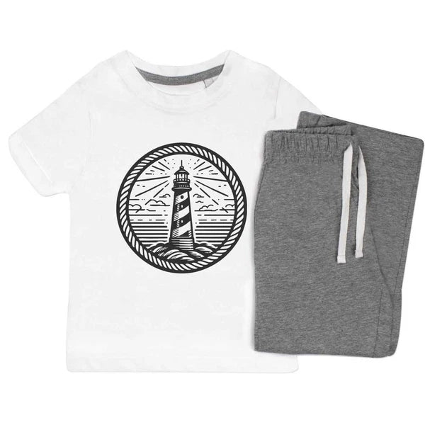 'Lighthouse And Rope' Kids Nightwear / Pyjama Set (KP047595)