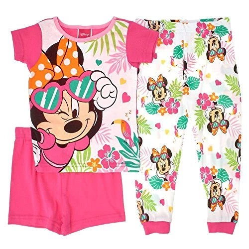 Disney Minnie Tropical Vacation 3-Piece Pajama Shorts, Pants Set