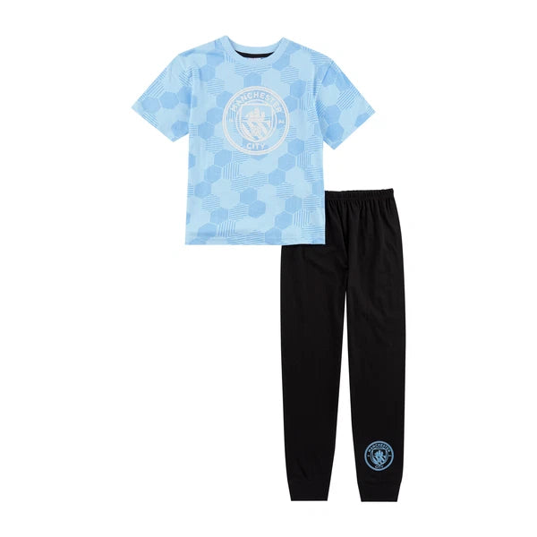 Manchester City F.C Boys Pyjamas Man City 100% Cotton PJs Official Merchandise