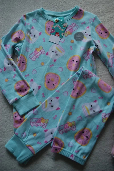 Squishmallows Kids Pyjamas & Snuggle Fleece Hoodie Set 3 Pieces Girls