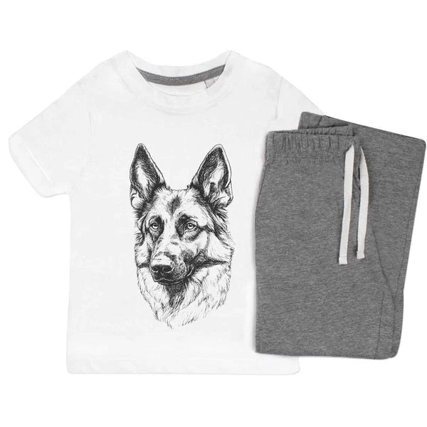 'German Shepherd Portrait' Kids Nightwear / Pyjama Set (KP053359)