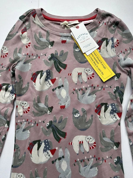 Fatface Girls Sammy Sloth Christmas Pyjamas In Various Sizes *BNWT*