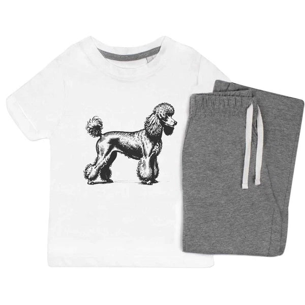 'Poodle On Show' Kids Nightwear / Pyjama Set (KP046205)