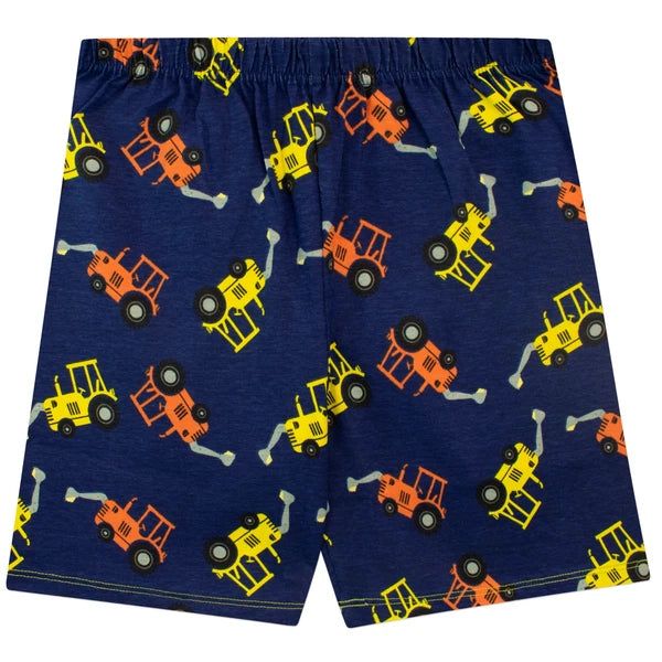Digger Pyjamas Kids Boys 18 24 Months 2 3 4 5 6 7 8 Years PJs Nightwear Blue Red