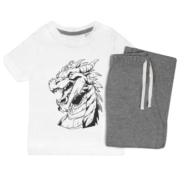 'Dragon Portrait' Kids Nightwear / Pyjama Set (KP053998)