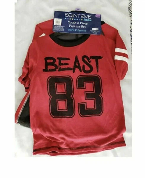 NWT Saint Eve 3-piece Football Pajama set
